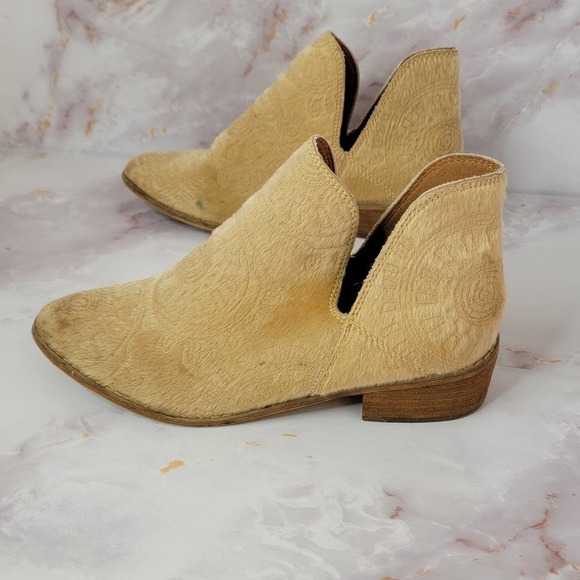 MI.IM Ankle Booties Blonde Hair Round Toe - Picture 9 of 16